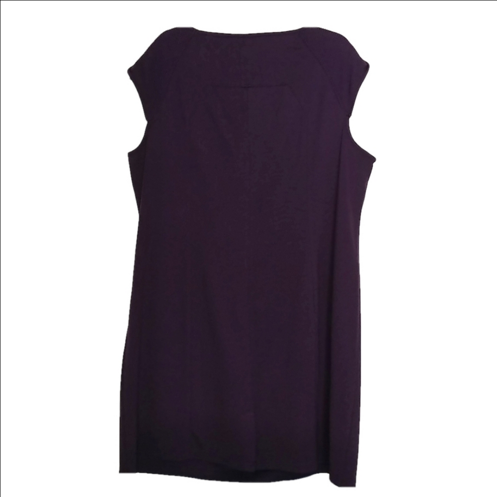 Spense Women Deep Purple Knee Length Dress Plus‎ Size 3X Zipper Shoulder Accents